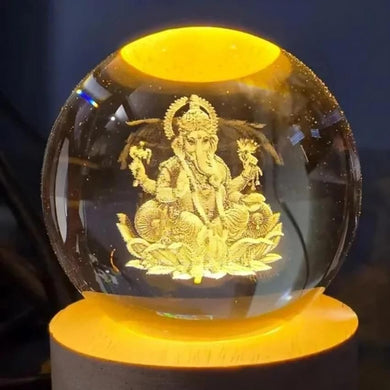 Lord Ganesh Crystal LED Lamp